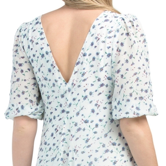 Codexmode White & Blue Multi Floral Maxi Dress - Picture 5 of 17